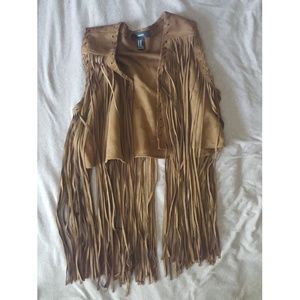 Suede Brown Tassled Vest